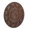 Brown Wood Handmade Intricately Carved Floral Wall Decor with Mandala Design 36" x 1" x 36"